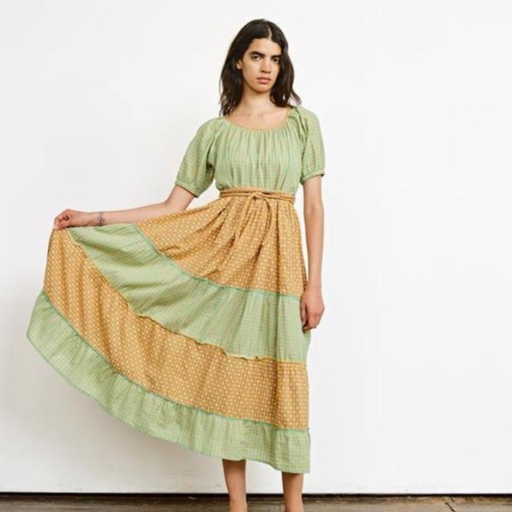 Ace & Jig Noah Dress in Pep and Cantaloupe textiles size Medium EUC